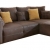 Ecksofa Love Seats / Polster Eck-Couch mit Kissen / In Antik-Leder-Optik mit nussbaumfarbenen Holzfüßen / 285x69x170 (B x H x T) / Braun - 1